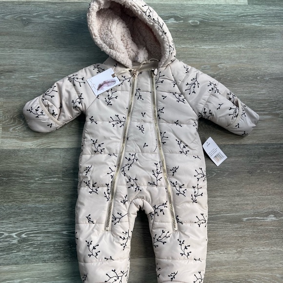 Jessica Simpson Other - Jessica Simpson Cream Bodysuit with Black Branch Pattern